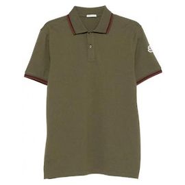 Moncler Piqué-Poloshirt aus Baumwolle mit doppeltem Kragen