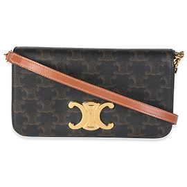 Céline Borsa a tracolla Multipochette in tela Triomphe marrone Celine