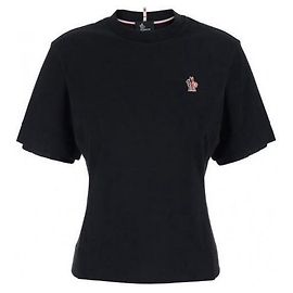 Moncler T-Shirt mit kurzen Ärmeln aus Baumwollmischung und Logo-Patch