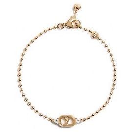 Valentino Pulsera de metal y cristales ovalada YCW