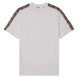 Burberry T-shirt de algodão com acabamentos axadrezados