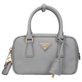 Borsa a mano Prada in pelle grigia