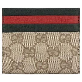 Gucci Kartenhalter GG Motiv beige Baumwolle