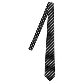 Autre Marque Corbata Saint Laurent de seda jacquard negra con rayas