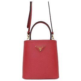 Prada Bolso de hombro tote doble Pannier de Saffiano