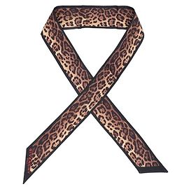 Givenchy Foulard Skinny in Seta Twill con Stampa Leopardata