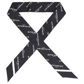 Givenchy Skinny scarf in seta twill con stampa logo