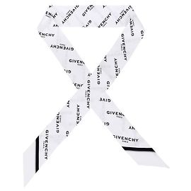 Givenchy Skinny scarf in seta twill con stampa logo