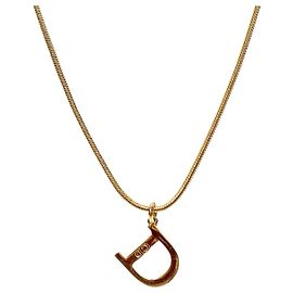 Collar Dior D Logo Dorado