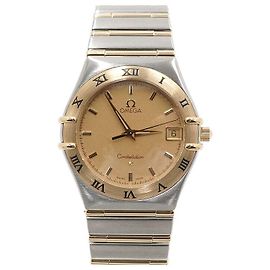 Omega Orologio al Quarzo da Uomo Full Bar Combinazione Oro