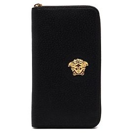 Versace Portafoglio lungo in pelle con zip Medusa Head