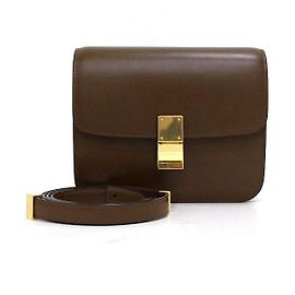 Céline Brown Classic Box Tin Shoulder Bag and Crossbody Bag
