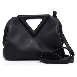 Bottega Veneta Borsa Tote e a Tracolla Nappa Triangle Small Black Point Top