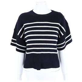 Christian Dior Kurzarm Strick Navy