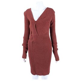 Bottega Veneta Strickkleid Rotbraun