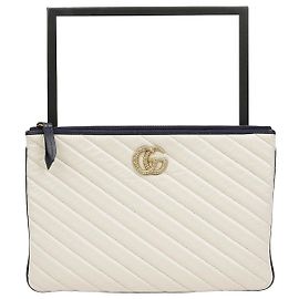 Gucci Clutch GG Marmont in pelle White