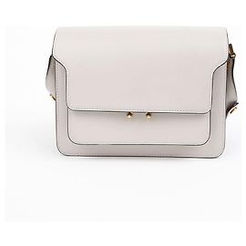 Marni Borsa a tracolla e crossbody Trunk in pelle Medium Grigio
