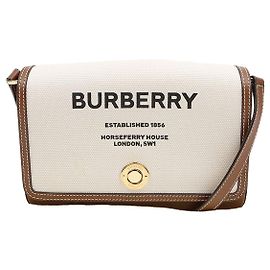 Burberry Mini Borsa a Tracolla in Pelle e Tela con Stampa Hosperry