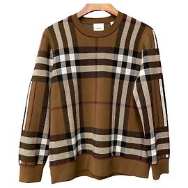 Burberry Damen Strickoberteil aus Wolle mit Karomuster - Brown