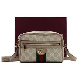 Gucci Mini Borsa a Tracolla e Spalla Ophidia GG in Tela Supreme Beige