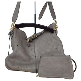Bolsa Louis Vuitton Mahina Selen MM Couro Bege Creme