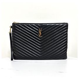 Autre Marque Clutch Monogram Matelassé Black