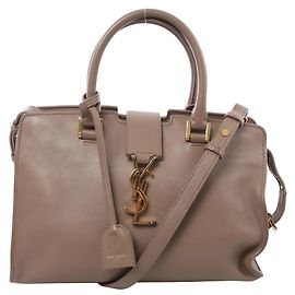 Autre Marque Saint Laurent Paris Baby Cabas Leather 2Way Handbag Beige 424868
