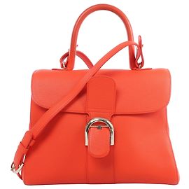 Delvaux Brillant MM 2Way Handtasche aus Leder in Orange