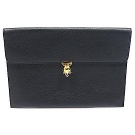 Alexander Mcqueen Clutch Envelope Skull em pele de vitelo grão preto