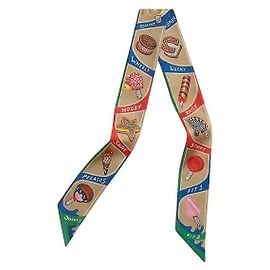 Pañuelo de seda Twilly Hermès Beige Dore Emuhoed Rouge