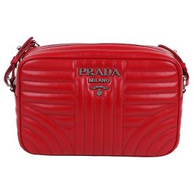 Prada Borsa a tracolla Red Diagram Silver Chain