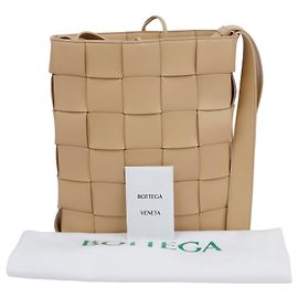 Bottega Veneta Borsa a tracolla messenger in pelle Intrecciato Almond