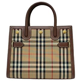 Burberry Mini borsa tote a due manici a quadri vintage