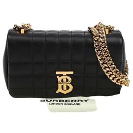 Burberry Mini Borsa con Ruote in Pelle Matelassé Black