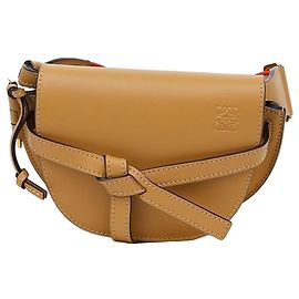 Loewe Mini Borsa Dual in Pelle di Vitello Morbida Jacquard Warm Desert
