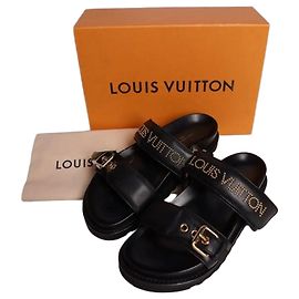 Louis Vuitton Mule Paseo Flat Comfort Black Gold