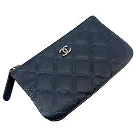 Chanel Mini Bolsa Caviar Azul Marinho