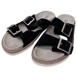 Brunello Cucinelli Wildleder-Sandalen Pantoletten Schwarz