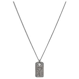 Dior Collar de Plata Placa Cúbica