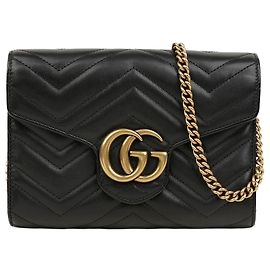 Gucci Sac Mini Chain GG Marmont Matelassé Noir