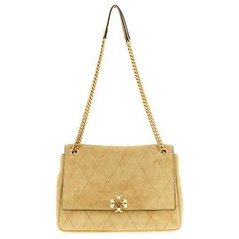 Tory Burch Borsa a tracolla in pelle di vitello beige