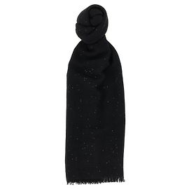 Brunello Cucinelli Diamante Cashmere and Silk Scarf Black