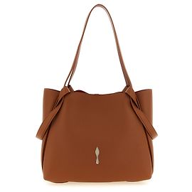 Christian Louboutin Borsa Tote in vitello marrone