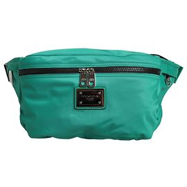 Dolce & Gabbana Green Logo Plaque Nylon Waist Fanny Pack Men's Borse Bag