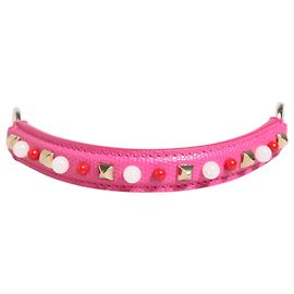 Dolce & Gabbana Rosa verzierte Lederhandtaschengriff für Damen Schultergurt