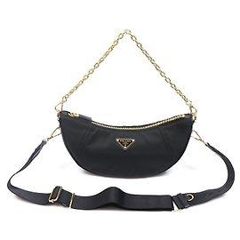 Prada Bolso de hombro Dumurun de piel Saffiano y Re-Nylon negro