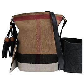 Burberry Bolso de hombro Hobo Small Ashby de lona a cuadros