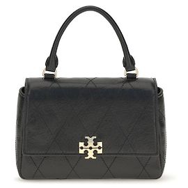 Tory Burch Bos Taurus Geldbörse aus schwarzem Kalbsleder
