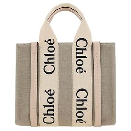 Borsa Woody Canvas Tote Chloé marrone