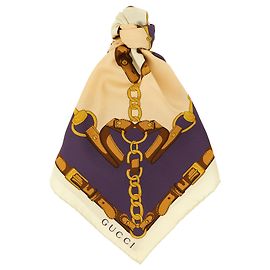 Carré in seta Gucci Morsetto Beige
